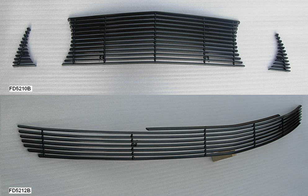 2010-12 Mustang GT 3pc Upper / Lower Billet Grille COMBO - No Cut out - Black