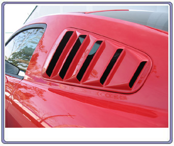 05-09 Mustang SALE Upper Louvers ABS PLASTIC (PAIR) (OPEN LOUVER 5 SLOT)
