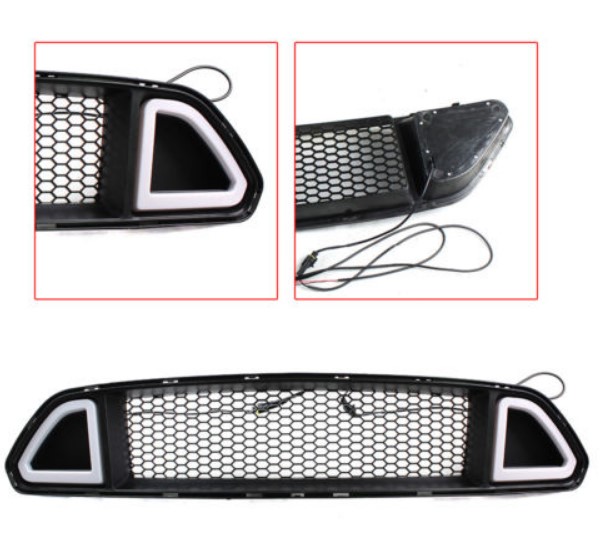 2015-2017 Mustang LED DRL UPPER Grille with WHITE Running Lights (Fits all models)