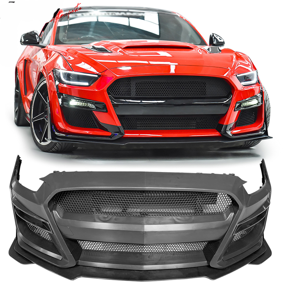 *15-17 Mustang GT500 Style (2020 Style) Mustang Front bumper with Front lip - Polypropylene (Fits ECO, GT&V6) - IN STOCK