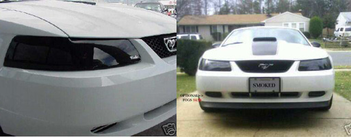 99-04 Mustang Headlight Covers GTS - SMOKED (Pair)